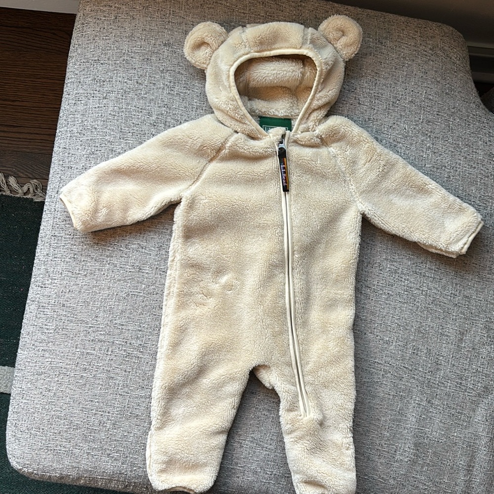 L.L. Bean Cream Teddy Bear Bodysuit